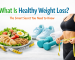 Healthy weight loss concept with balanced diet, exercise, and fat loss tips